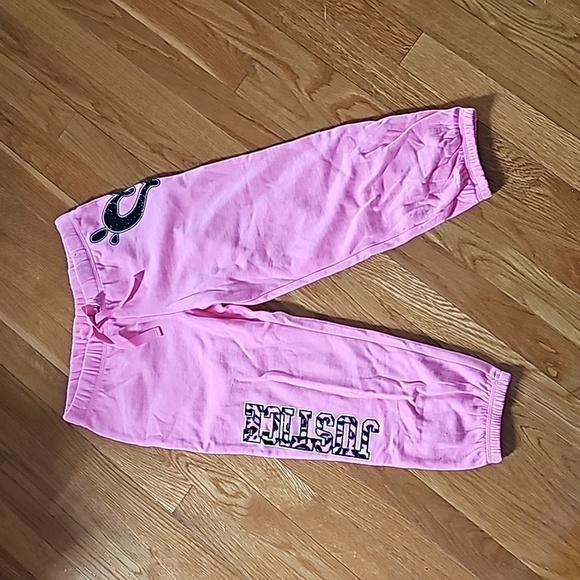 NWOT Justice PINK Heart Sweatpants size 12 NEW - Picture 1 of 8